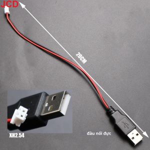 JCD | JCD 1 USB Nam Nữ Đầu Đến XH2.54-2P Dây Đầu Cuối 2 Lõi Ổ Cắm Điện DIY Phụ Kiện Cho PH2.0 Kết Nối Cáp