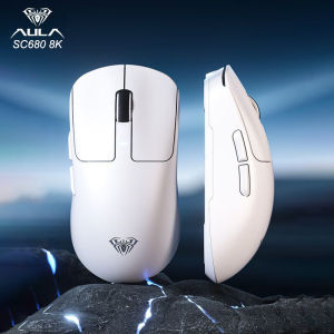 AULA | AULA SC680 Wireless Gaming Mouse Tri-Mode 2.4G USB-C BT5.2 PAW3395 8K Polling 26K DPI Lightweight Rechargeable for PC Laptop Mac