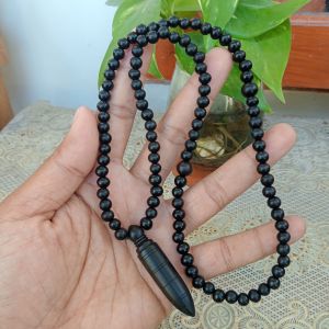 Kalung tasbih galih kelor hitam 6mm 99 butir tasbih kayu kelor hitam