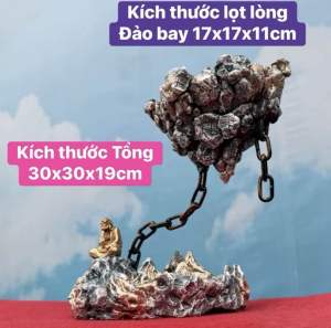 Đảo bay "Đạt Ma ngồi thiền" trồng cây bonsai và trồng rêu - Kích thước lọt lòng 17x17x11cm Kích thước tổng 30x30x19cm