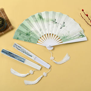 Jiaxun | Portable Chinese Style Fan with Tassels 8 Inches