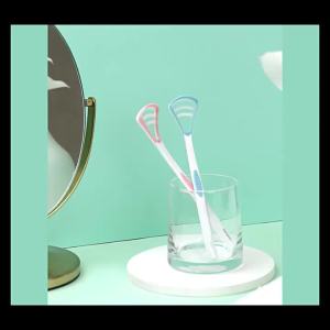 1 Pc Dual Use Tongue Scraper Cleaner Reusable Oral Health Brush Hygiene Care Mouth Fresh Breath Scraping Toothbrush Tool