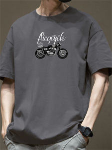 Pure Cotton Mens T-Shirt American Retro Print Short Sleeve Fashion Brand Trendy Summer Loose Fit Casual Youthful Style