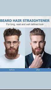 Electric Beard Comb Beard Curly Straight Hair Brush MenS Styling Straightener Comb 2 In 1 Hair Straightening And Curling Iron