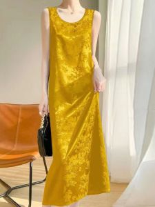 High-End Embroidered Vest Dress Womens Summer New Style Inner Wear Base Layer Strap Dress Outerwear Long Skirt Women