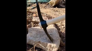 Multifunctional Pickaxe with Wooden Handle Heavy Duty Iron Digging Tool for Outdoor Camping Emergency Use
