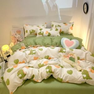 Light Fresh Thick Flannel Bedding Set Single