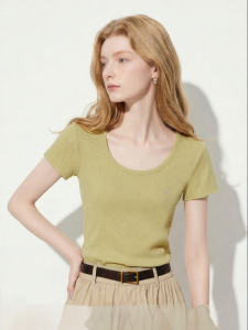 Summer New Short Sleeve U-neck Slim Casual T-shirt