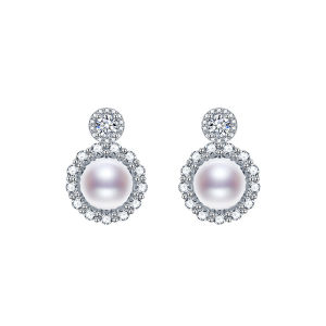 925 Silver Freshwater Pearl Earrings 8-9mm
