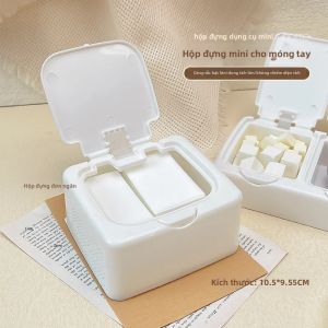 Hộp Đựng Đồ Trang Điểm Mini Kaniu Hộp Nhựa Chống Bụi Để Bàn Có Nắp Hộp Đựng Bông Tẩy Trang Và Dụng Cụ Làm Đẹp