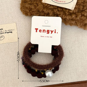3/9 Pcs Colorful Plush Hair Rope Set with Versatile Hair Rings Pearl Headbands Simple Ponytail Hair Accessories