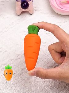 [SG Seller] Charming Cartoon Fruit Erasers: TPE Material Clean and Odorless Featuring Strawberry Mango and Carrot Designs - Playful Erasing Fun!Goodie Bag