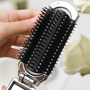 Sisir Rambut Lipat Anti Kusut Cermin 2 in 1 Sisir Rambut Portable Pijat Kepala