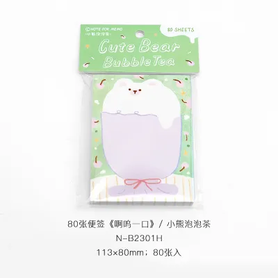 80 Sheets Kawaii Cute Daily Do-It Check List Memo Pad INS Cartoon Message Paper Sticky Notes for Scrapbooking School Supplies