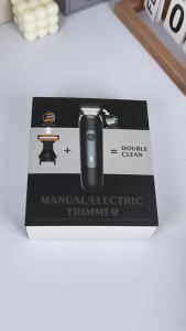 2‑in‑1 Mens Body Trimmer Pubic Shaver with LED Light 3‑Blade Razor Cartridge with Aloe Vera Strips for Groin Body Hair Removal