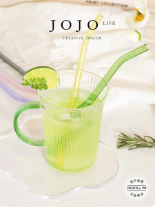 Cốc Hút Thủy Tinh PD JOJOS L. Macroscopic Chịu Nhiệt Độ Cao Không Dùng Một Lần Ống Cong Đồ Dùng Ăn Uống Cốc Nước