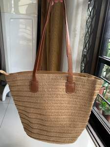 Summer Korean style Large Straw Knitted Straw Top-handle Bags Bucket shoulder Bag For Women #6319