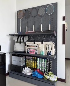 Multi-Functional Steel Mobile Phone Accessory Display Rack Hole Board Storage Shelf Badminton Racket Fishing Gear Sock Hook