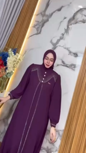 Aletha Dress Matt Ceruty Mix Swaroski Baju Dress Wanita Dewasa Terbaru 2025 Fashionable Murah Trendy