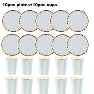 Disposable Party Paper Plates Cups Birthday Decoration Supplies Colorful Dishes Baby Shower Wedding Camping Picnic Supplies