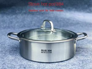 Kademei 304 Stainless Steel Pots High-Capacity Pot Mandarin Duck Dual-Sided Stockpot Induction Cooker Home Use and Commercial Use