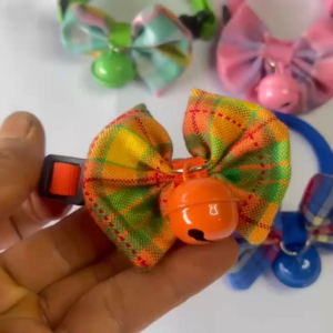 Kalung Kucing Pita Motif Kotak 1 lonceng Ufo