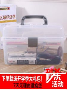 Large Plastic Storage Box Handheld Hardware Multi-functional Tool Box Manicure Art Drawing Tools Box Metalworking Pliers Hammer