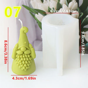 Christmas Claus Candle Silicone Mold 3D Silicone Dwarf Candle Mold DIY Home Decor Winter Patterned Cap Santa Plaster Mould