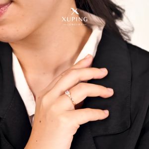 Xuping Cincin Minimalis Emas Permata Bulat GG4 0121240647