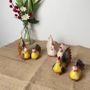 แพ็คคู่ ตุ๊กตาไก่แจ้ เซรามิก ไก่แก้บน ไก่ต๊อก ไก่เซรามิค รูปปั้นไก่ มงคล ทนแดดทนฝนได้ดี