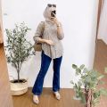 Atasan Wanita Salur Bahan Rayon Premium/Blouse wanita Terbaru/kemeja rayon Premium / Kemeja Rayon Oversized / Kemeja katun rayon / Kemeja Kantor / Blouse Wanita / Kemeja Murah/atasan wanita terbaru/ blouse wanita import/blus wanita. 