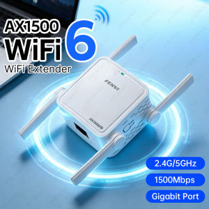 Fenvi | AX1500 5Ghz WiFi6 Repeater Extender Signal Booster Dual Band 2.4G/5GHz WiFi Signal Amplifier Long Range Gigabit Network Easy Set