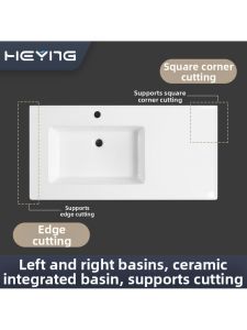 Thin-edge Integral Ceramic Sink Basin