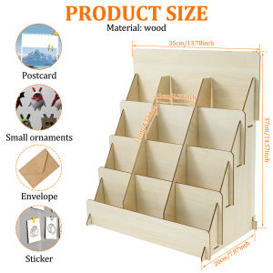 Wood Card display rack tabletop card small cayakli pony large capacity stair storage multi-layer slot box Decorative Shelve Gift