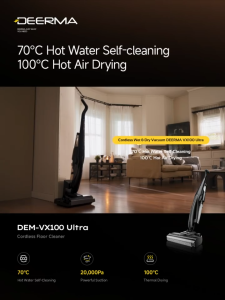 Deerma VX100 ULTRA Cordless Wet and Dry Vacuum Cleaner Self-cleaning Anti-tangling Hair 100℃ Drying