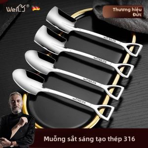 Thìa Ăn Dưa Chuột Bằng Thép Không Gỉ 316 Thiết Kế Sáng Tạo Thìa Ăn Cơm Thìa Múc Kem Thìa Múc Cổ Điển Phụ Kiện Nhà Bếp