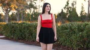 Maroon Skort for Women: Plus Size Skater Skirt with Inner Cycling Shorts