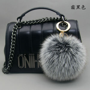 Super ขนาดใหญ่ Fox Furry Ball จี้ 15 ซม.ของแท้ Furry Ball กระเป๋าอุปกรณ์เสริม Creative พวงกุญแจรถ Furry ตกแต่ง