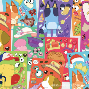 Adorable Doggie Decal Stickers Waterproof DIY Decorative Toy Cross-Border Puzzle Art Original Cartoon Doggy Face Swap Design