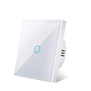 EU Touch Switch LED Crystal Glass Panel Wall Lamp Light Switch 1/2/3 Gang AC100-240V LED Sensor Switches Interruttor