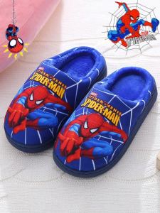 Childrens Cotton Slippers Spiderman Boys Anti-slip Home Shoes with Heel Winter New Arrival Comfortable Soft Cotton Slippers