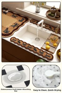 ZHIBAIJIA | Silica Mud Fast Drying Absorbent Kitchen Mat