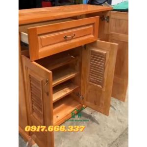 Tủ dép gỗ thông ghép 3 cánh cao cấp nhiều ngăn giao nhanh