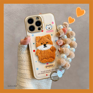  13/14 New Model Embroidered Cartoon Plush Animal Phone Case for 15/16 pro Max Couples Winter Style Womens Mens Protective Cover
