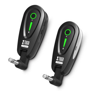 XTUGA JTSY23 UHF Wireless Guitar Transmitter Receiver Electric Guitar Wireless Transmission System with 30 Optional Channels Rechargeable Audio Transmitter& Receiver for Guitar Bass Musical Instruments