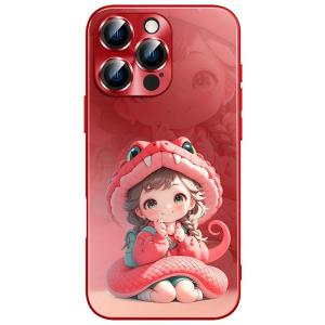 Sneaker Year Limited Edition Phone Case Creative Cartoon Style Matte Finish Red Trendy 15Pro 14 with Lens Film 13 Frosted High-End Feel plus