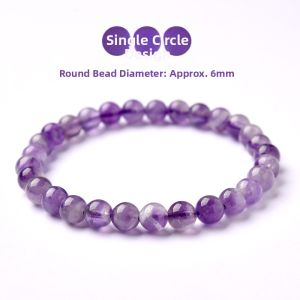 LINGFEI | Purple Natural Crystal Beaded Bracelet 6-12mm
