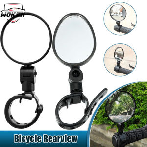 【WOKEN】2 cái xe đạp đa năng gương chiếu hậu tròn hình bầu dục 360 xoay có thể điều chỉnh Xe đạp xe máy tay lái gương chiếu hậu gương chiếu hậu