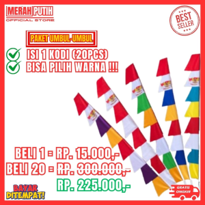Merah Putih Store - Paket 10pcs Bendera Umbul Garuda Warna Warni Merah Putih Gratis Ongkir Bisa COD