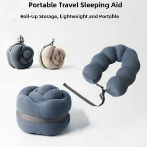 Portable U-Shaped Memory Foam Neck Pillow Travel Office Nap Supportive Neck Protection Airplane Cushion Backrest Adult Pure Color